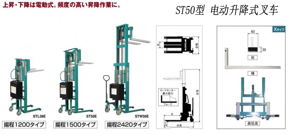 ST50宽型电动升降叉车