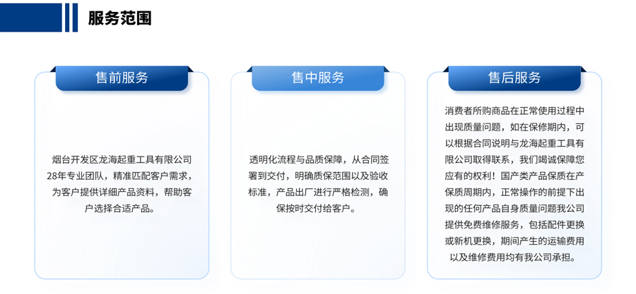 龙海起重工具-服务范围