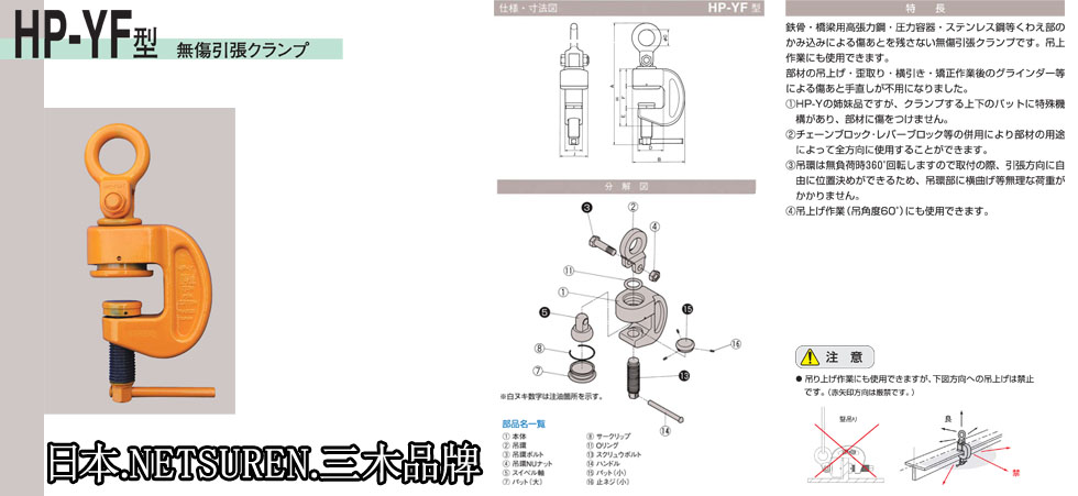 NETSUREN HP-YF钢板钳