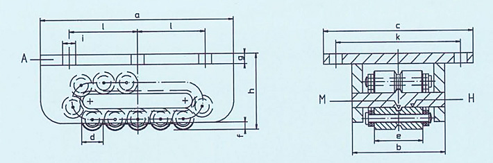 德国AM系列载重滚轮小车尺寸图