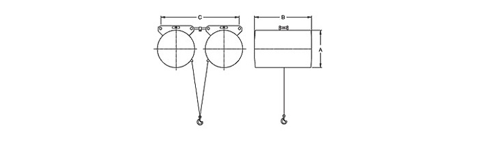 DONGSUNG串联式气动平衡器尺寸图