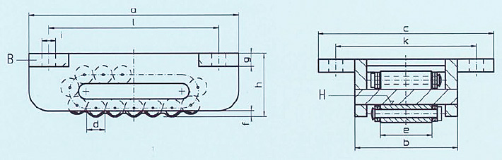 德国B系列载重滚轮小车产品尺寸图