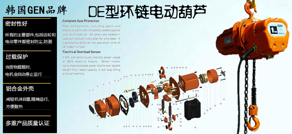 DE型进口环链电动葫芦图