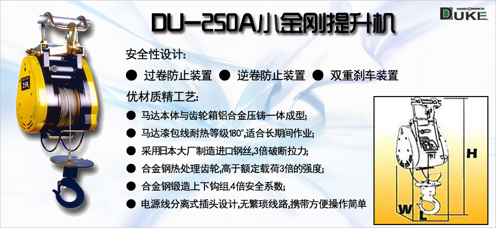 DU-250A小金刚电动提升机图