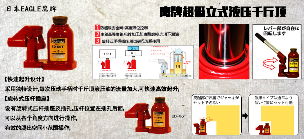 EAGLE JACK ED-T低矮型液压千斤顶