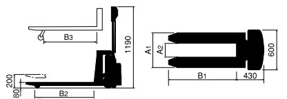 NER-100型电动搬运车尺寸图
