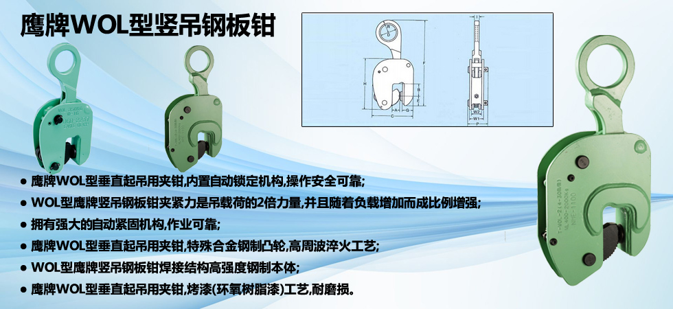 WOL型垂直起吊夹钳图