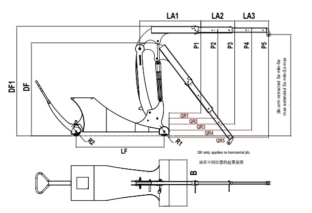 德国Hydrobull电池驱动小型起重机尺寸图