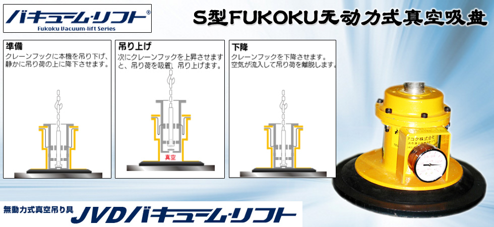 S型FUKOKU无动力式真空吸盘图