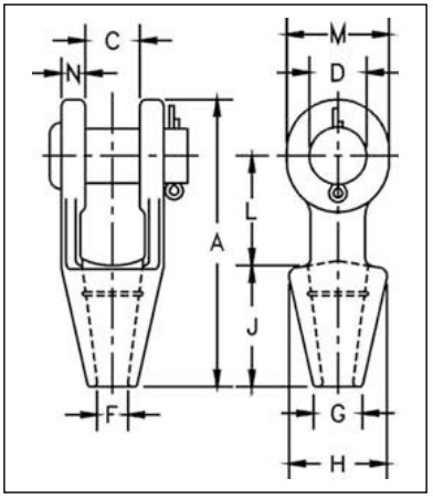 G-416/S-416带敞槽镀锌套尺寸图