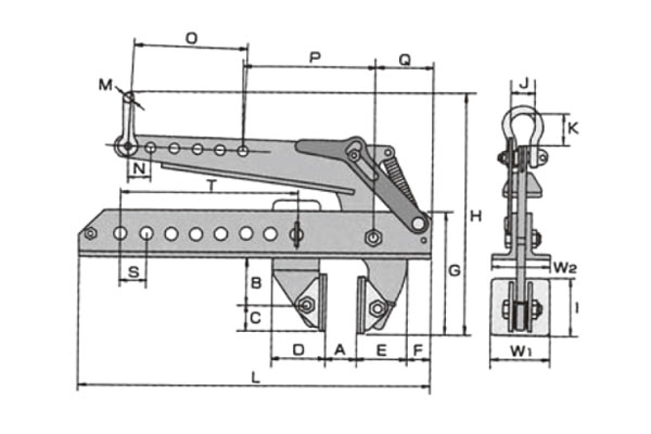 EAGLE CLAMP EST混凝土制品夹具尺寸图