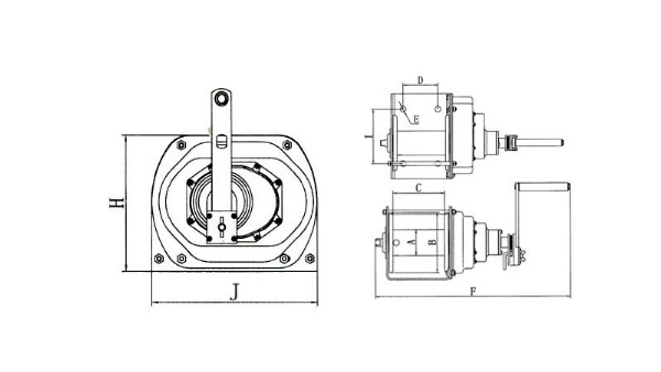 重型手摇绞盘尺寸图