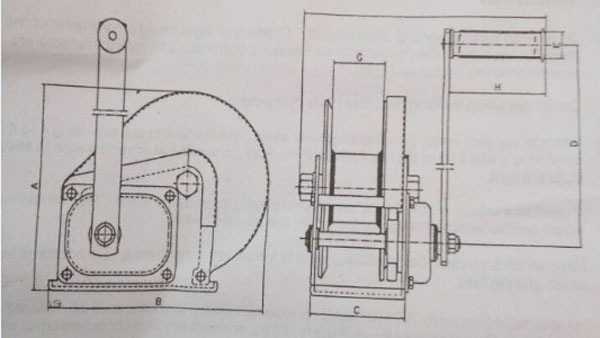 不锈钢手摇绞车尺寸图
