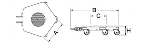 RL-4型DAIKI万向搬运小坦克尺寸图