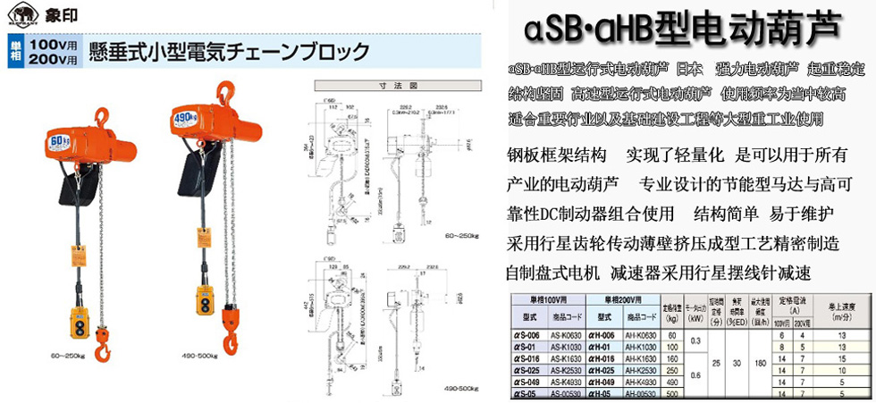 αSB・αHB型电动葫芦