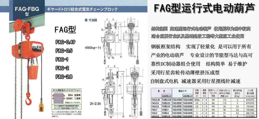 FAG型运行式电动葫芦