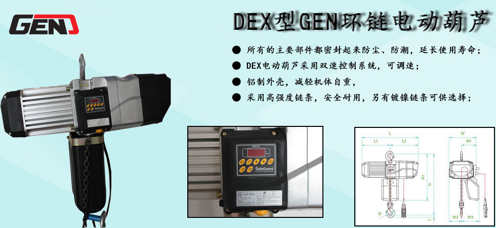 DEX型GEN环链电动葫芦图