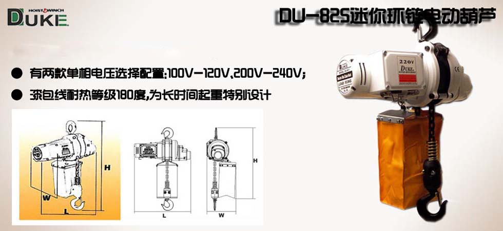 台湾DU-825迷你型电动葫芦图