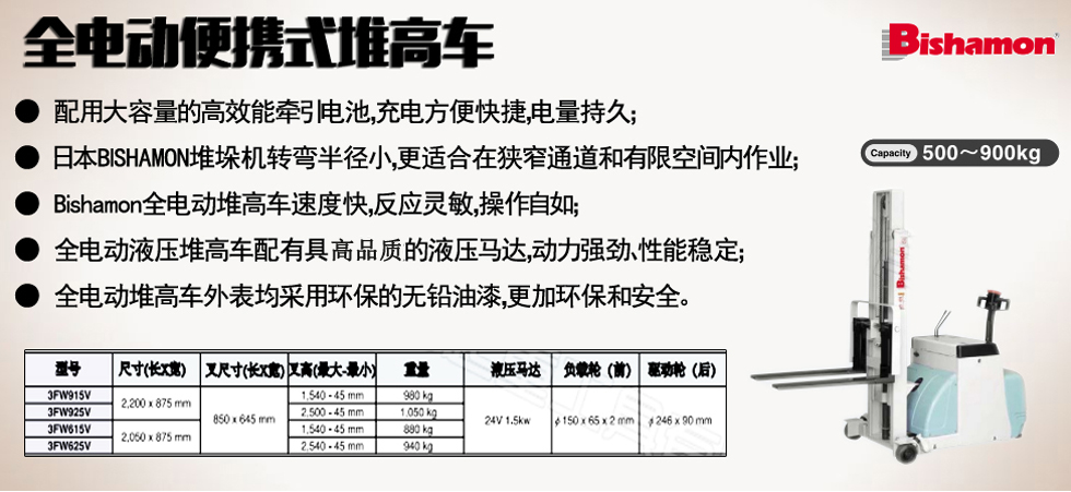 全电动便携式堆高车图